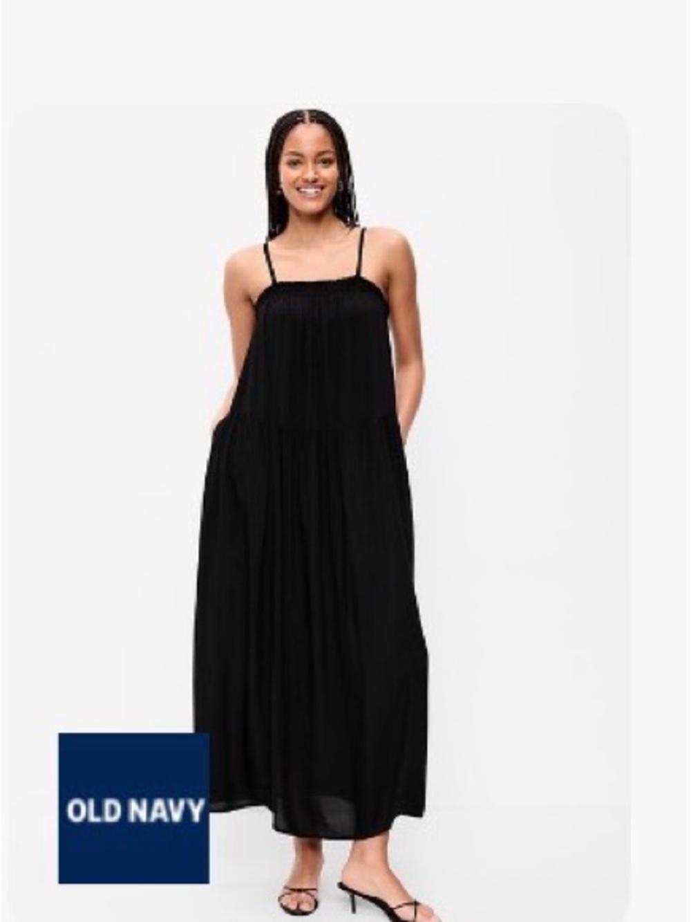 Old Navy Black Maxi Dress with Thin Straps
